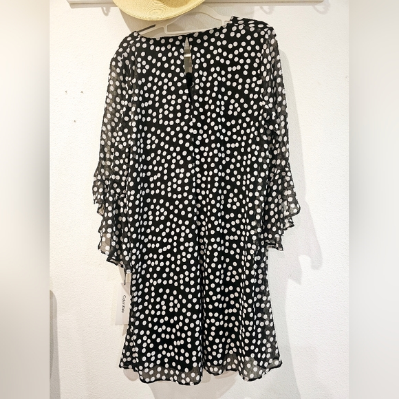 Calvin Klein Polka Dot Shift Dress, Size 12 - Picture 7 of 7